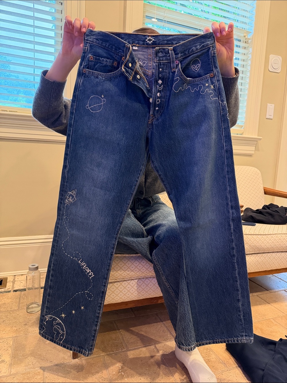 Vintage Hand Embroidered Levi’s Jeans